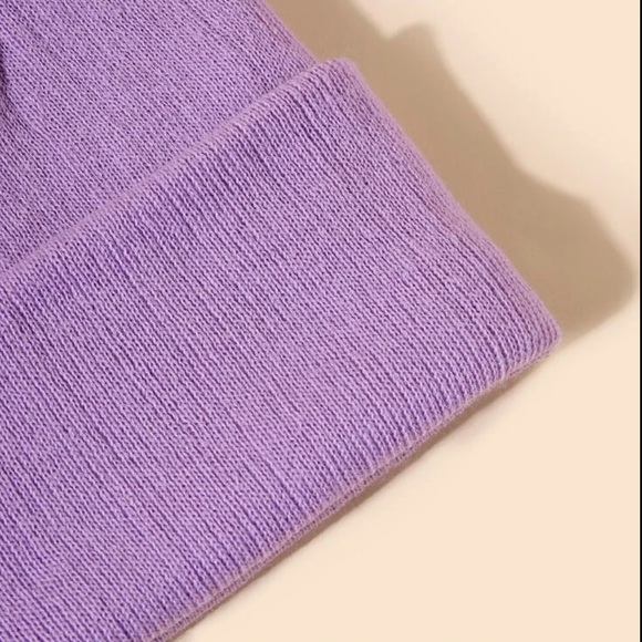 Mauve Purple Solid Knit Hat - Picture 3 of 3